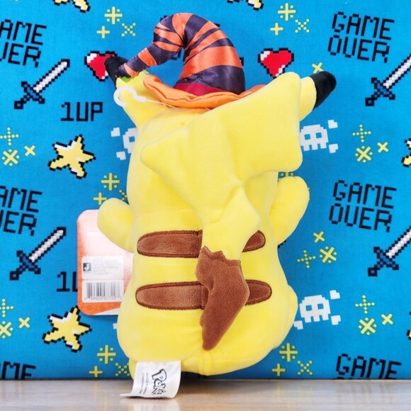 Jazwares Pokemon Pikachu w/ Witches Hat 8" Halloween Video Game Toy Plush NWT - Picture 2 of 8
